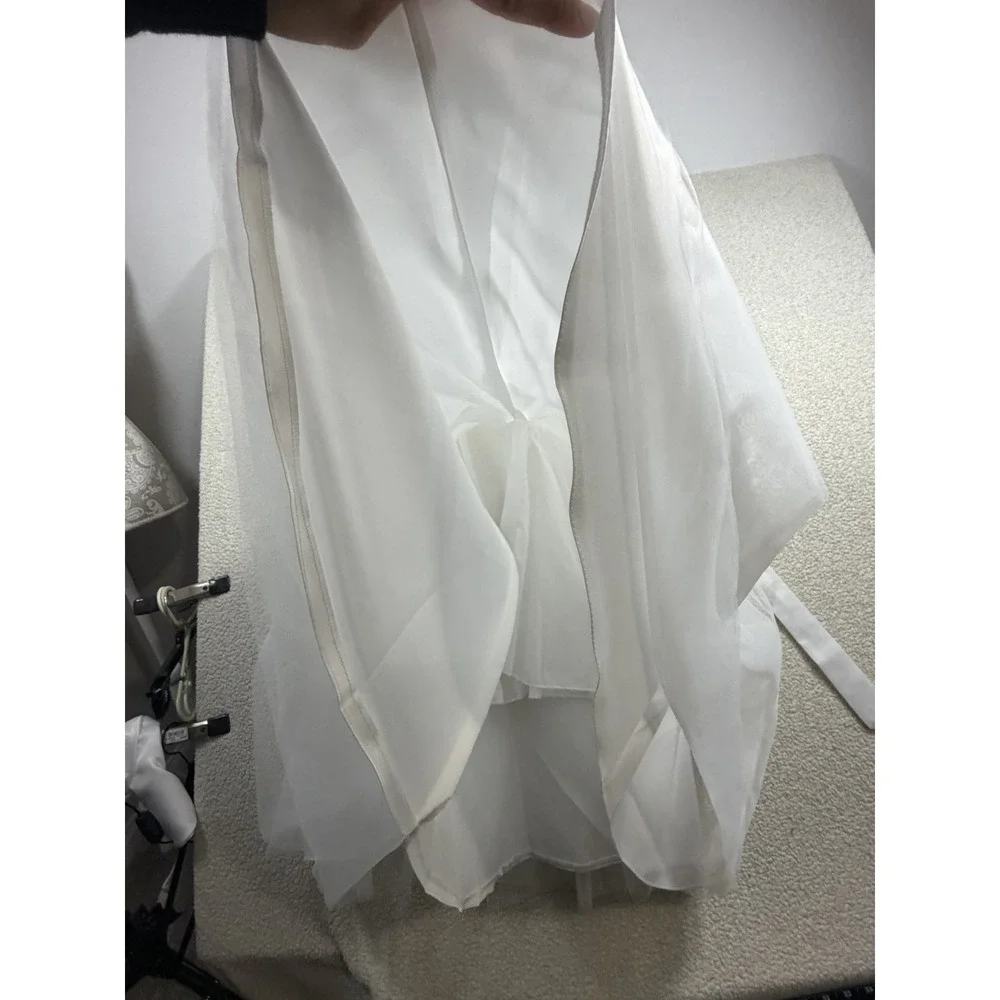 Girls White Tulle Formal Dress Size 130 8-9 Wedding Flower Girl Communion Socks